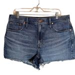 Madewell Perfect Jean Shorts Raw Hem Medium Wash Size 32 Photo 8