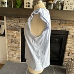 DKNY  Blue Ruffled Cap Sleeve T-Shirt Photo 5