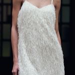 ZARA  White Feathered fringed Fluffy mini Dress party cocktail evening wedding Photo 9