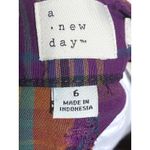 A New Day Purple Plaid Chino Shorts 6 Preppy Academia Casual Summer Cruise NWT Photo 4
