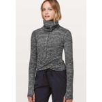 Lululemon Top Womens 4 Black Melodic Movement Long Sleeve Twist Front Turtleneck Photo 1