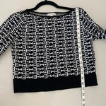 Eva Mendes New York & Company Black White EM Cropped Sweater Medium Photo 4