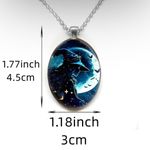 Gothic Aesthetic Oval Witch Avatar Zinc Alloy Necklace Trendy Silver Plated‎ Photo 3
