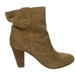 B Makowsky Natural Tan Suede Leather Pull On Stacked Heel Ankle Boots Womens 7 Photo 3