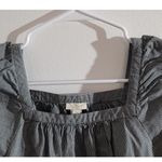 J.Crew  Penny Peasant Gingham Square Neck 3/4 Sleeve Top Black White XS Photo 7