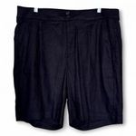 NYDJ  Black Linen Blend Chino Shorts Women’s 14 Modest Casual Beachy Breathable Photo 0
