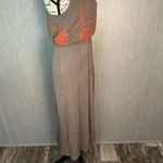 HD in Paris Gray Midi Skirt with Orange Embroidery Size Small Photo 5