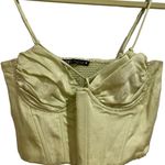 ZARA Green Corset House Of CB Style Satin Bustier Crop Top Sz S Photo 3