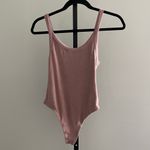 Spiritual Gangster  Ribbed Knit Scoop Neck Bodysuit Mauve Size Medium Photo 2