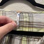 Free People  It’s The Good Life Plaid Top Button Front Crop Blouse Size Medium Photo 6