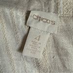 Chico's Textured Lagenlook Striped Cream Linen Top XXL Photo 2