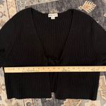Ava & Viv  Tie Front Rib Knit Black Cozy Sweater Cardigan Women’s Size 1X Photo 5