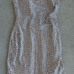 ZARA Trafaluc Peach Beaded Strapless Mini Dress, Size Small Photo 0