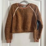Madden Girl Brown Fuzzy Sherpa Crop Top NWT Sz M. 6102 Photo 0
