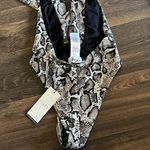Club L Snake Skin Twist Front Halter Swimsuit Photo 1