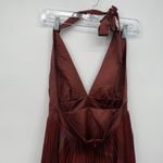 BCBGMAXAZRIA BCBG Generation Red Multi Halter Dress Pleated Mini Cocktail Size 4 Photo 7