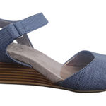 Life Stride  Blue Wedge Sandals Size 8.5 Blue Sandals with Ankle Straps Photo 0