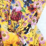 Betsy and Adam BETSEY & ADAM Yellow Floral Faux Wrap Mini Dress Long Sleeve Cocktail Size 4 New Photo 8