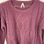 Mudd  Burgundy Cable Knit Cropped Sweater - Women's Small Cozy Fall Winter Top Photo 4