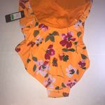 Rachel Roy Swimsuit One-Piece Floral on Orange Sunrise Halter Top Sz L NWT Photo 4