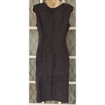 S.L Fashions Pleated Evening Dress Size 6 Gray Glitter Accents Rhinestone Brooch Photo 5