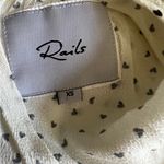 Rails  White Black Polka Dot V Neck Ruffle Sleeve Tie Waist Peplum Top XS Photo 5