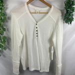 Caslon  1/4 button waffle knit top XS Photo 0