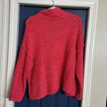 Aerie  Hot Pink Funnel Neck Drop Shoulder Sweater Size L Photo 2