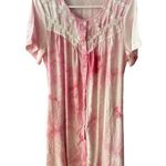 Aviier Vintage Pink & White Tie Dye Lace Nightgown MooMoo Photo 2
