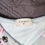 Everly Light Blue Floral Long Sleeve Sheath Dress V-Neck Sz Small Chic Coquette Photo 2