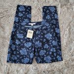 Boston Proper Blue Floral Dusty Rose Skinny Jeans New With Tags Size 8 Photo 3