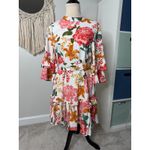 Petal and Pup White Floral Bell Sleeve Tie Waist High Neck Mini Peta Dress XL Photo 1