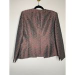 Kasper  Brown Burgundy Paisley Blazer Sz 14 Brocade Fabric Photo 5
