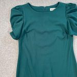 Shelby & Palmer Green Puff Sleeve Sheath Dress Women's 8 Midi High Neck Photo 1