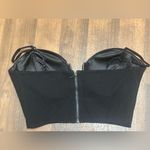 Bebe  Black Satin Zip-Up Top Photo 6