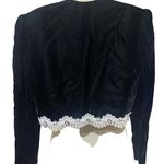 Talbots Vintage cropped bolero velvet black laced detail jacket Made USA size 10 Photo 5