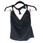 Lands' End Womens Tankini Top Halter Molded Cups Black 2P Photo 1
