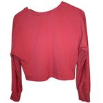 Zesica Cropped Long Sleeve Knit‎ Sweatshirt Pink Women’s Size Medium Photo 2