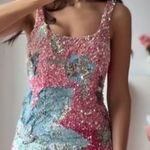 NEW LA FUORI Fleur Oasis Mini Dress in Pink Ombre Size M Photo 1