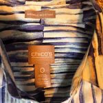 Chico's Button-Up Top Wrinkle Resistant 3/4 Sleeve Abstract Print Size 0 (S) Photo 1