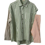 POL  Striped Green & Pink Button Down Shirt (Size Small) Photo 0