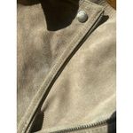 Michael Kors  Tan Leather Long Sleeve Moto Jacket Photo 6