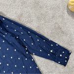 Kerri Rosenthal Women’s Mia Ruffle Button Down Shirt Tiny Heart Print in Navy XL Blue Photo 9