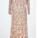 Mac Duggal NWT  Sequin Beaded Long Sleeve Gown 5496 Blush Pink Women's Size 10 Photo 3