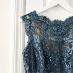 Tadashi Shoji Teal Sequin Illusion Sheath Knee Length Pailette Cocktail Dress 8 Photo 28