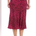 Fifteen Twenty Bias Cut Midi Skirt Wild Leopard Sz L Photo 1