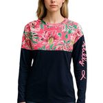 Lilly Pulitzer 🔵 SALE 3/$25 Breast Cancer Ribbon Blue Floral Long Sleeve Top XS Photo 0