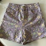 ZARA  Women's Lavender Floral High-Waisted Shorts Photo 2