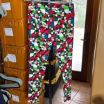 LuLaRoe NEW  TC Tall & Curvy Red Green Cream Santa Christmas Legging Size 12-18 Photo 4