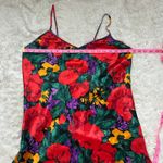 Victoria's Secret Vintage Gold Label Rose Floral Satin Mini Slip Dress Nightie Photo 2